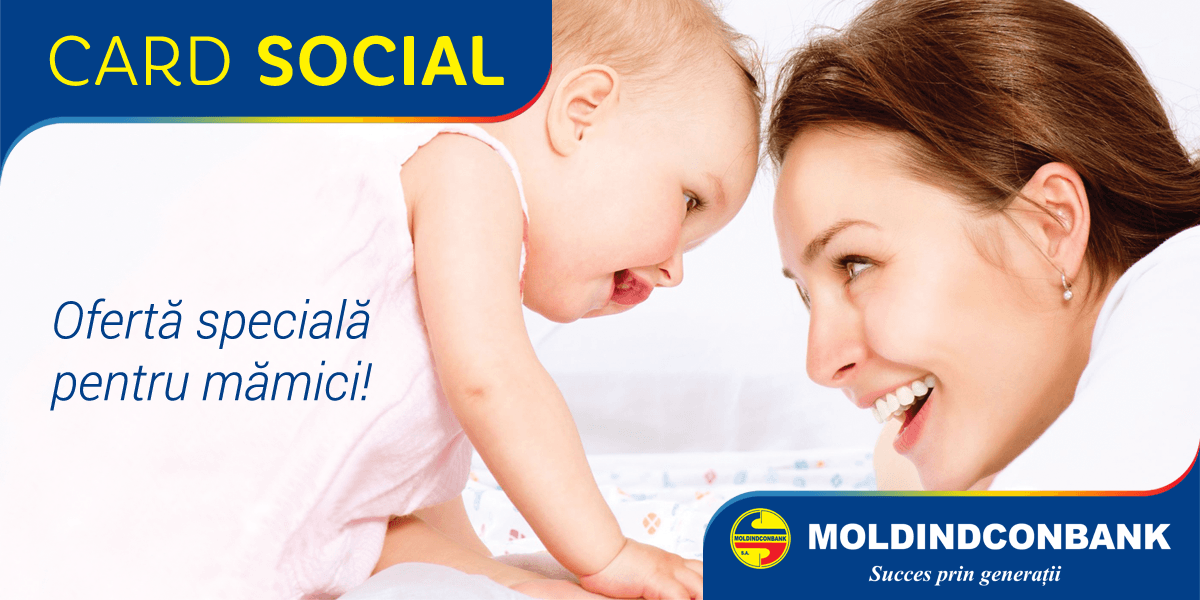 NOU! Acum cardul de credit de la Moldindconbank  poate fi obţinut şi în baza indemnizației pentru copil!