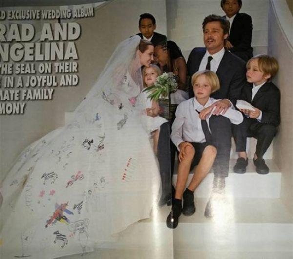 Poze noi de la nunta Angelinei Jolie si a lui Brad Pitt! Vezi cum a aratat tortul miresei