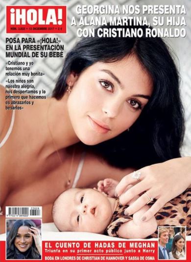 Новорожденная дочь Криштиану Роналду впервые появилась на обложке журнала