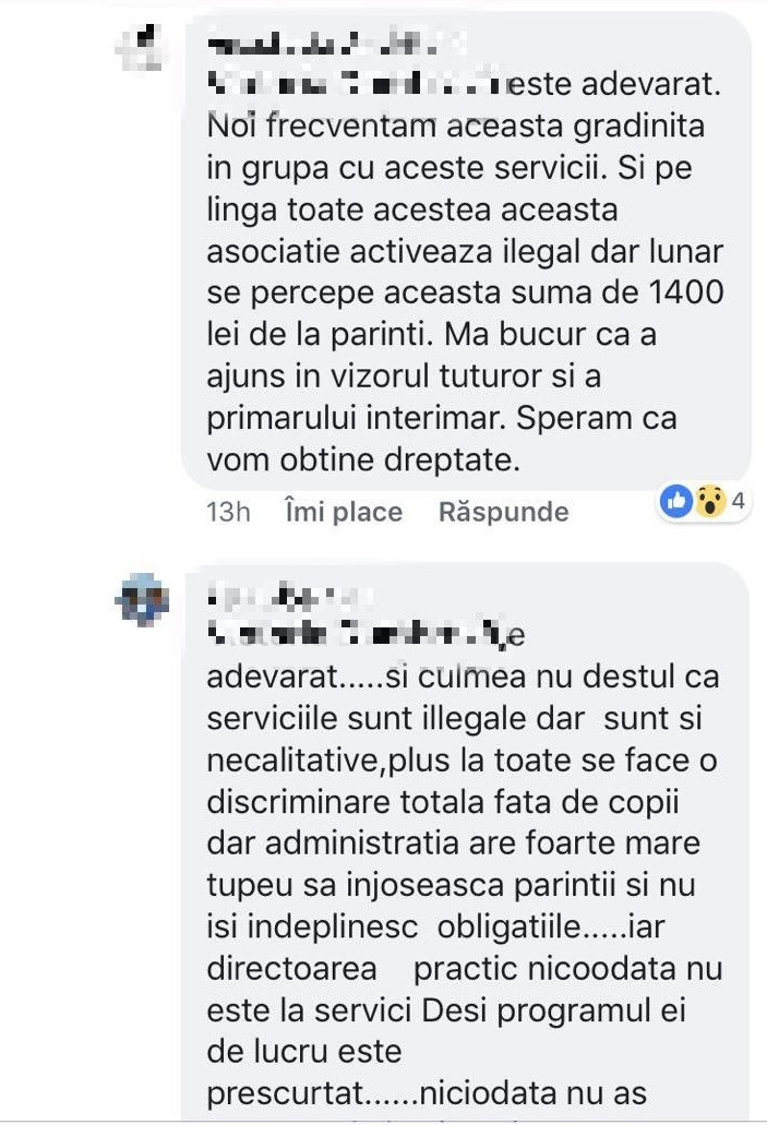 Reacțiile părinților care-și duc copiii la grădinița „Lăstăraș”, după anunțul cu achitarea taxei de 1400 de lei