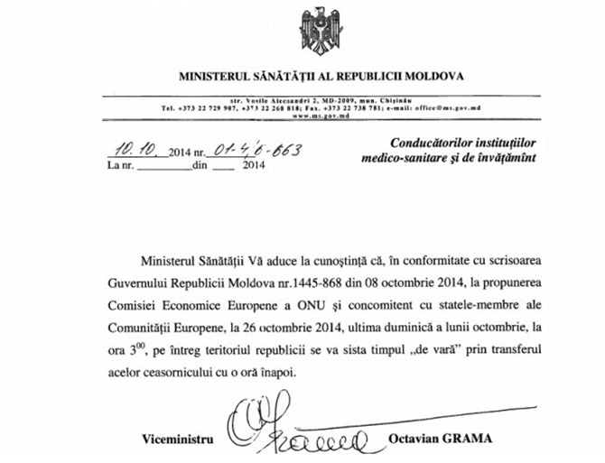 Moldova trece la ora de iarna