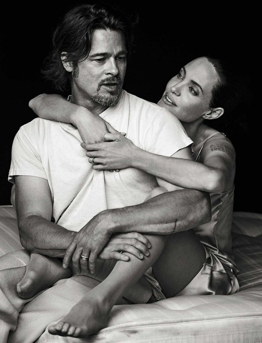 Анджелина Джоли и Брэд Питт в совместной фотосессии