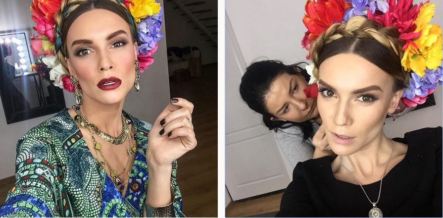 Natalia Gordienko și Olia Tira au testat look-uri inspirate de Frida Kahlo